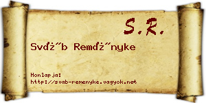 Sváb Reményke névjegykártya